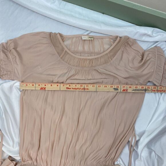 RAMY BROOK Silk Dress Sz M Pink Long Sleeve Romantic Flowy Sheer Coquette Boho - Picture 13 of 16